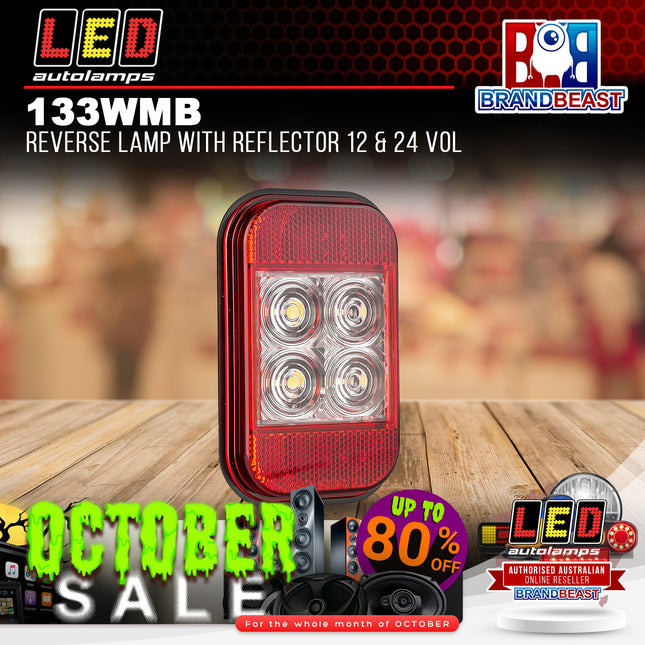 LED Autolamps 133WMB Reverse Lamp With Reflector 12 & 24 Vol