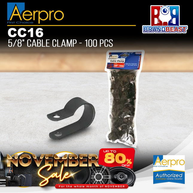 Aerpro CC16 100 PCS 5/8" 16mm Cable Clamp Pack