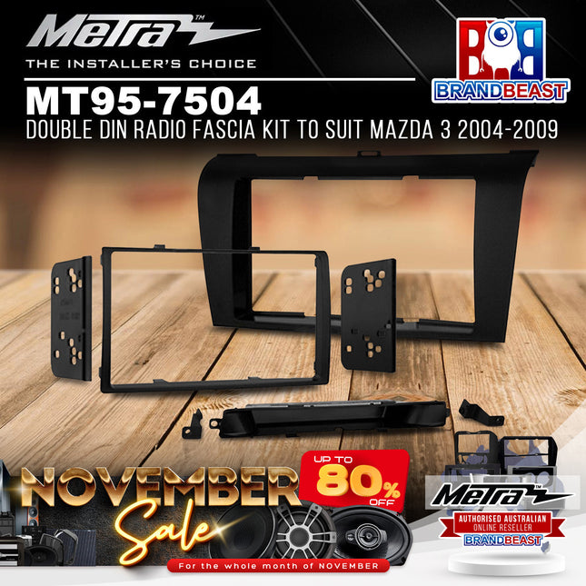 Metra MT95-7504 Double DIN Radio Fascia Kit To Suit Mazda 3 2004-2009