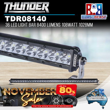 Thunder TDR08140 12/24V 36 LED 108W Spot Beam LED Driving Light Bar
