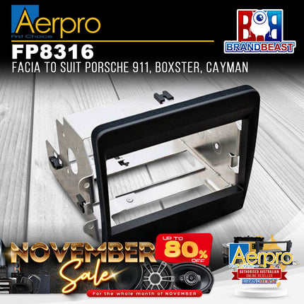 Aerpro FP8316 Double DIN Black Facia Kit Suit Porsche Boxster 2012 - 2016 (981)