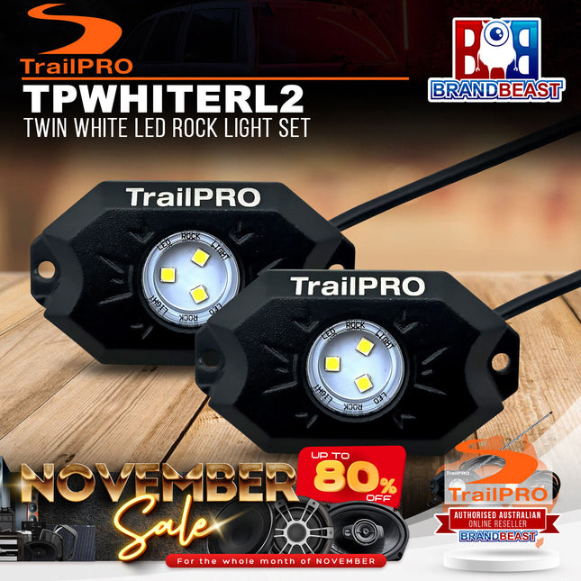 TrailPRO TPWHITERL2 Twin White LED Rock Light Set