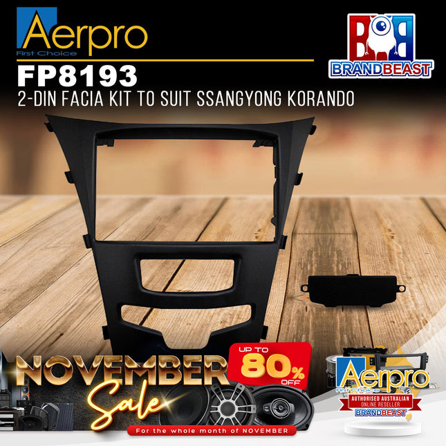 Aerpro FP8193 2-DIN Facia Kit to Suit Ssangyong Korando