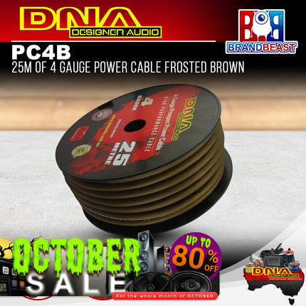 DNA PC4B 4 Gauge Power Cable Frosted Brown - 25 Metres