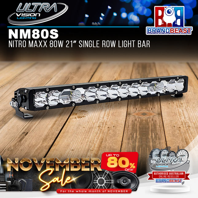 Ultra Vision Lighting NM80SCLB4 Nitro Maxx 80W 21" Single Row Light Bar (4500K)