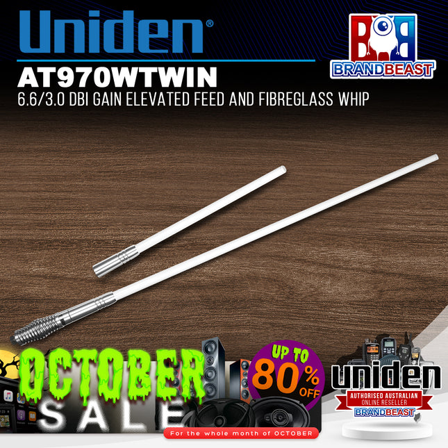 Uniden AT970WTWIN 6.6/3.0 dBi Gain Elevated Feed and Fibreglass Whip