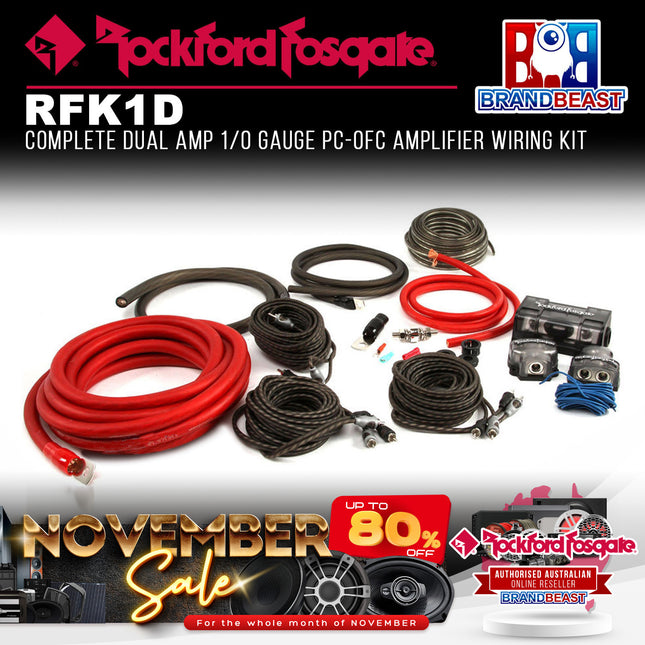 Rockford Fosgate RFK1D Dual Amp 1/0 AWG Dual Amp Wiring Kit