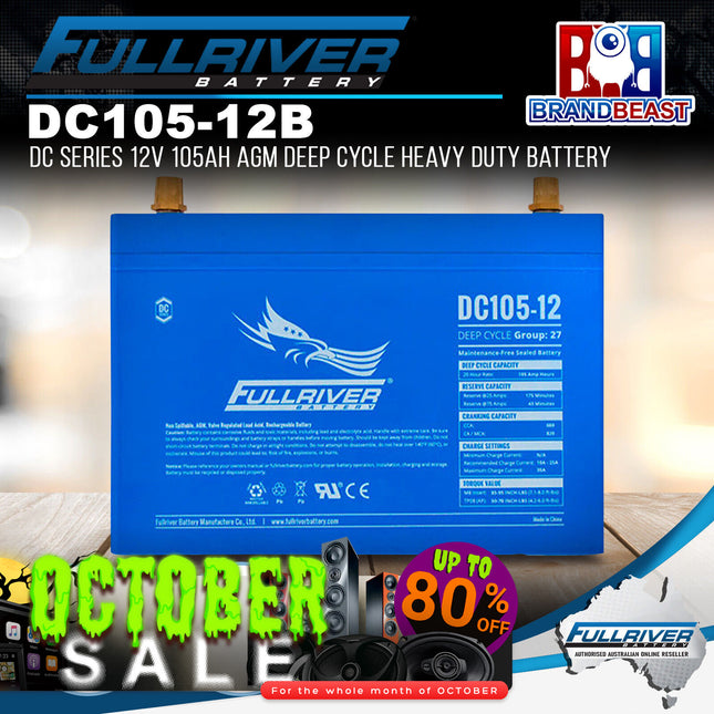 Fullriver DC105-12B DC Series 12V 105Ah AGM Deep Cycle Heavy Duty Battery