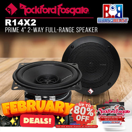 Rockford Fosgate R14X2 Prime 4" 2-Way Full-Range Speaker - Pair