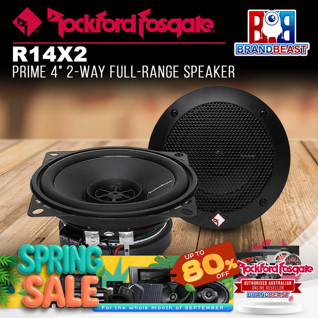 Rockford Fosgate R14X2 Prime 4" 2-Way Full-Range Speaker - Pair
