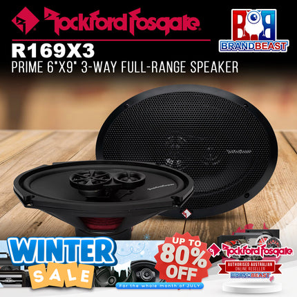 Rockford Fosgate R169X3 Prime 6"x9" 3-Way Full-Range Speaker