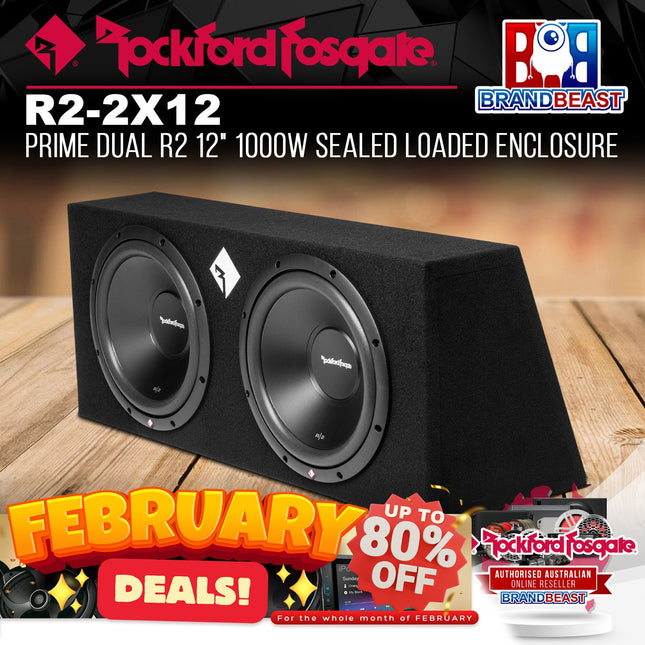 Rockford Fosgate R2-2X12 Prime Dual R2 12" 1000W Sealed Loaded Enclosure