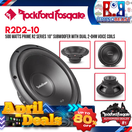 Rockford Fosgate R2D2-10 Prime 10" R2 2-Ohm DVC Subwoofer