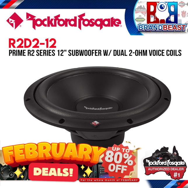 Rockford Fosgate R2D2-12 Prime 12" R2 2-Ohm DVC Subwoofer