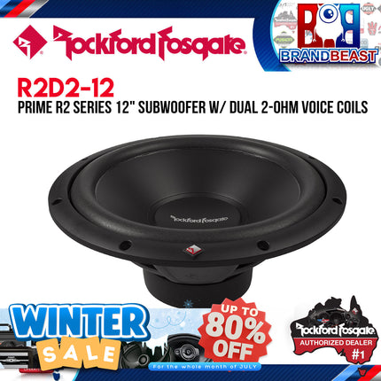 Rockford Fosgate R2D2-12 Prime 12" R2 2-Ohm DVC Subwoofer