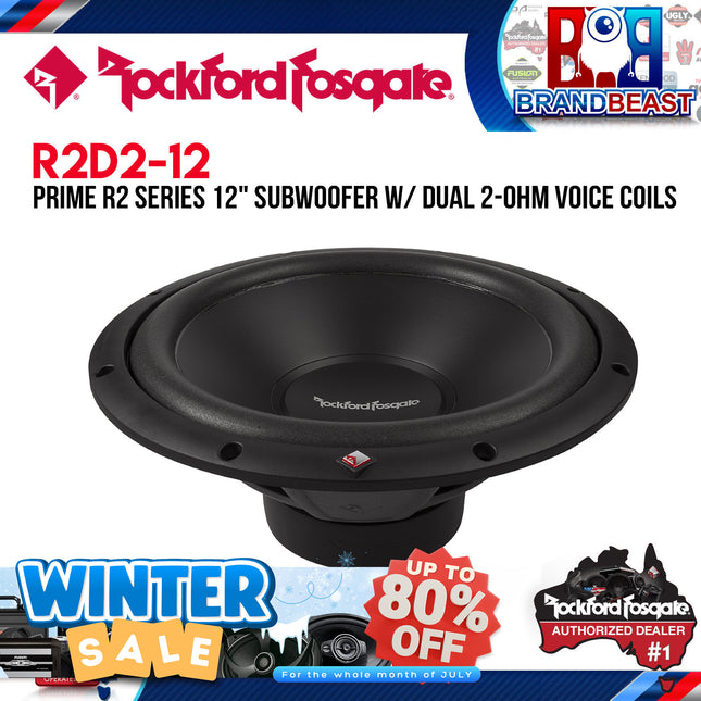 Rockford Fosgate R2D2-12 Prime 12" R2 2-Ohm DVC Subwoofer