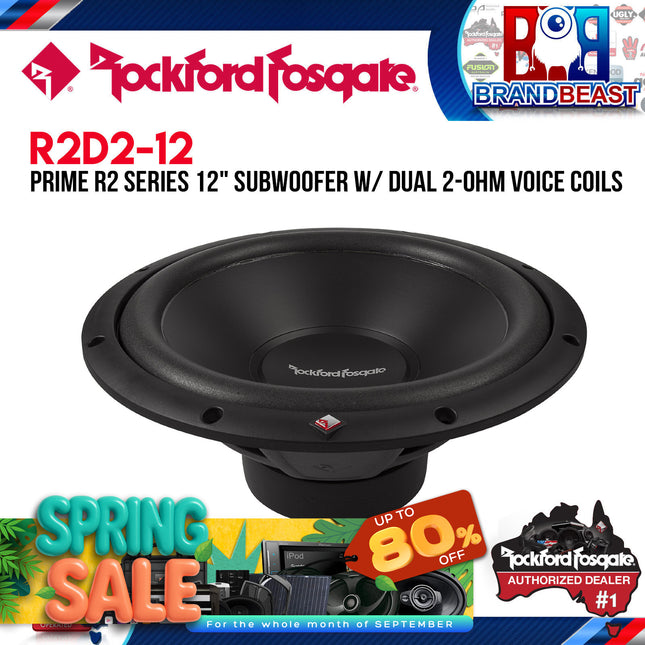 Rockford Fosgate R2D2-12 Prime 12" R2 2-Ohm DVC Subwoofer