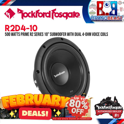 Rockford Fosgate R2D4-10 Prime 10" R2 4-Ohm DVC Subwoofer