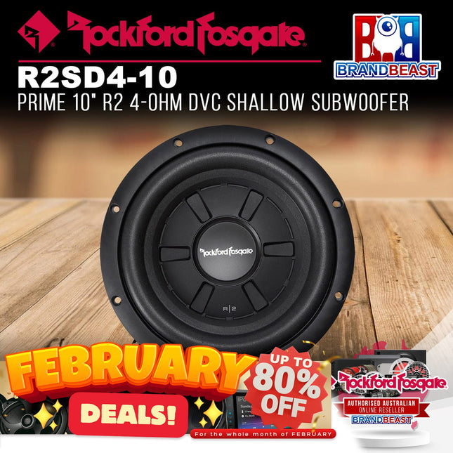 Rockford Fosgate R2SD4-10 Prime 10" R2 4-Ohm DVC Shallow Subwoofer