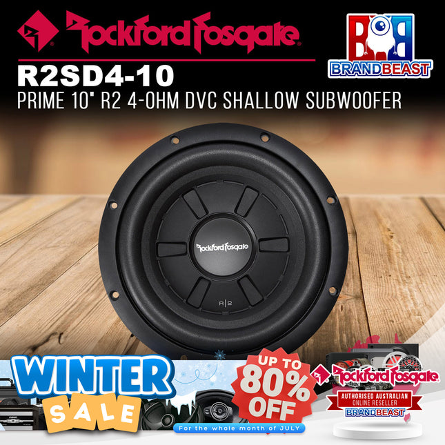 Rockford Fosgate R2SD4-10 Prime 10" R2 4-Ohm DVC Shallow Subwoofer