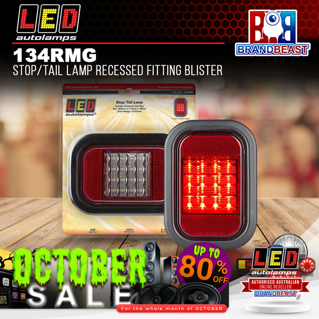 LED Autolamps 134RMG Stop/Tail Lamp Recessed Fitting Blister