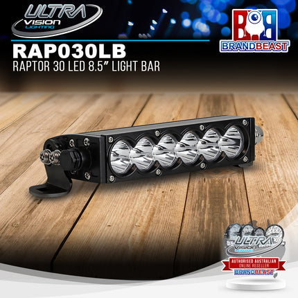 Ultra Vision Lighting RAP030LBv2 Raptor 30 LED 8.5" Light Bar - 5700K & Combo