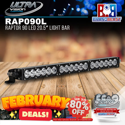 Ultra Vision Lighting RAP090LB4v2 Raptor 90 LED 20.5‚Ä≥ Light Bar - 4000K & Combo