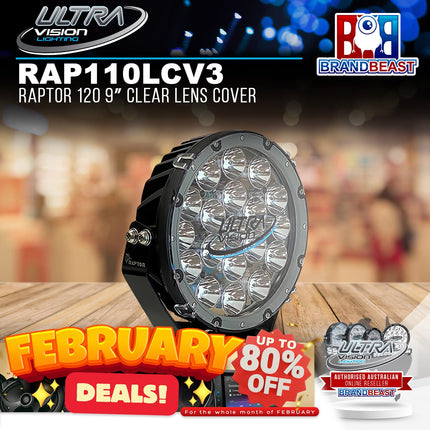 Ultra Vision Lighting RAP110LCV3 Raptor 120 9‚Ä≥ Clear Lens Cover