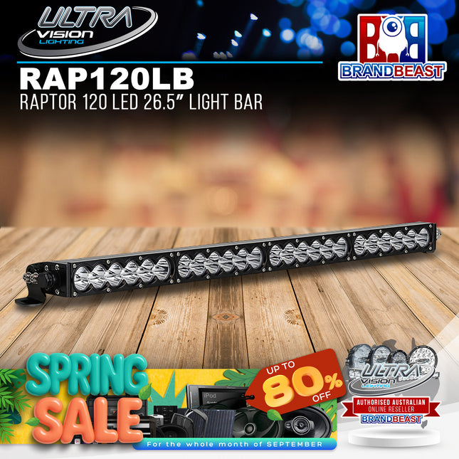 Ultra Vision Lighting RAP120LBv2 Raptor 120 LED 26.5" Light Bar - 5700K & Combo
