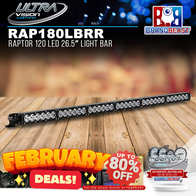 Ultra Vision Lighting RAP180LBRR4Sv2 Raptor 180 LED 39‚Ä≥ Light Bar - 4000K & Spread