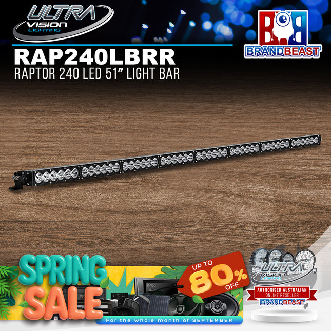 Ultra Vision Lighting RAP240LBRRSv2 Raptor 240 LED 51" Light Bar - 5700K & Spread