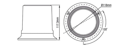 Roadvision RB130MYR LED Beacon Amber Simulated Rotating Magnetic