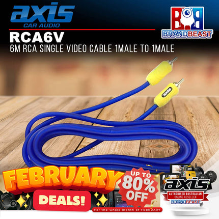 Axis RCA6V 6m 1Male to 1Male RCA Single Video Cable