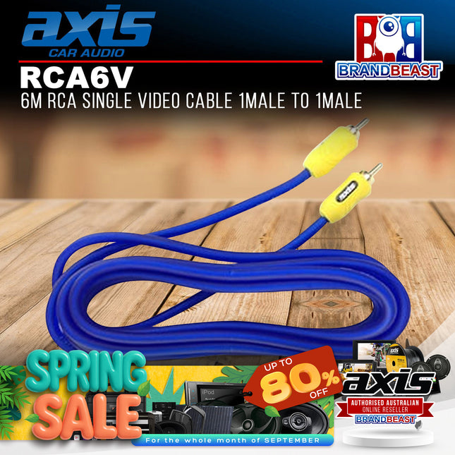 Axis RCA6V 6m 1Male to 1Male RCA Single Video Cable