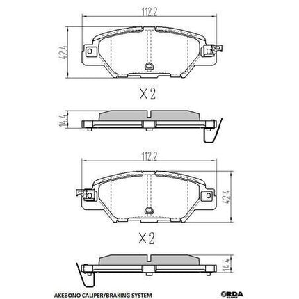 RDA BRAKES RDB2422 GP Max Mazda Rear Pads