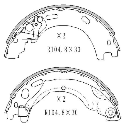 RDA Brakes R2036 Rear Hand Brake Shoe - Set