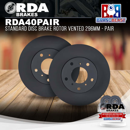 RDA Brakes RDA40 Standard Disc Brake Rotor Vented 296mm - Single