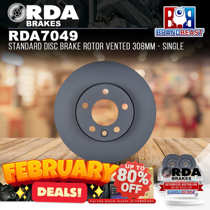 RDA Brakes RDA7049 Standard Disc Brake Rotor Vented 308mm - Single