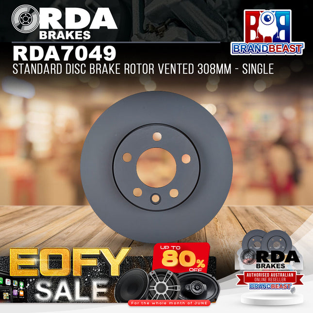 RDA Brakes RDA7049 Standard Disc Brake Rotor Vented 308mm - Single