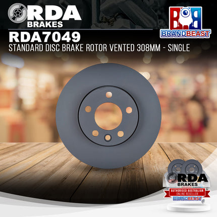 RDA Brakes RDA7049 Standard Disc Brake Rotor Vented 308mm - Single