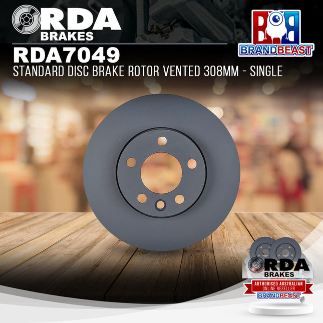 RDA Brakes RDA7049 Standard Disc Brake Rotor Vented 308mm - Single