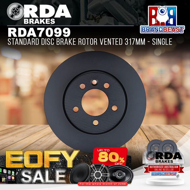 RDA Brakes RDA7099 Standard Disc Brake Rotor Vented 317mm - Single