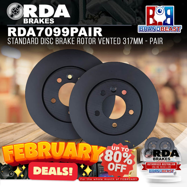 RDA Brakes RDA7099 Standard Disc Brake Rotor Vented 317mm - Single