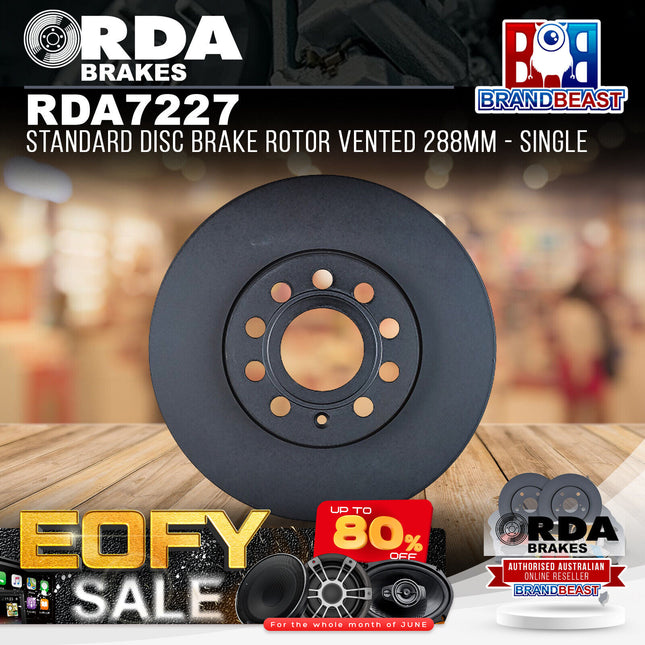 RDA Brakes RDA7227 Standard Disc Brake Rotor Vented 288mm - Single