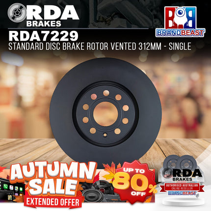 RDA Brakes RDA7229 Standard Disc Brake Rotor Vented 312mm - Single