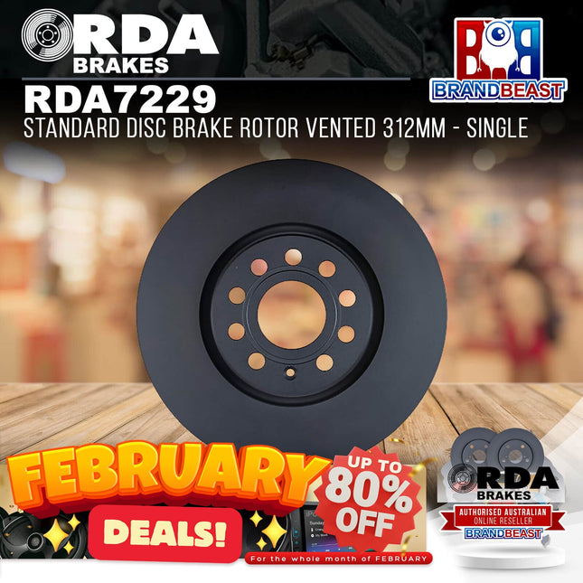 RDA Brakes RDA7229 Standard Disc Brake Rotor Vented 312mm - Pair