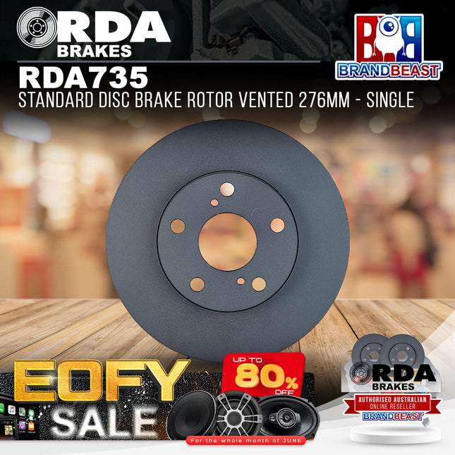RDA Brakes RDA735 Standard Disc Brake Rotor Vented 276mm - Single