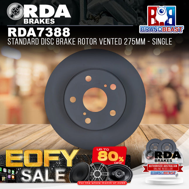 RDA Brakes RDA7388 Standard Disc Brake Rotor Vented 275mm - Single