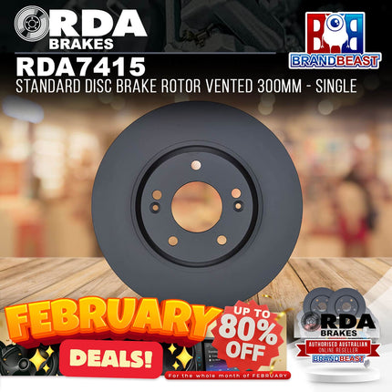 RDA Brakes RDA7415 Standard Disc Brake Rotor Vented 300mm - Single