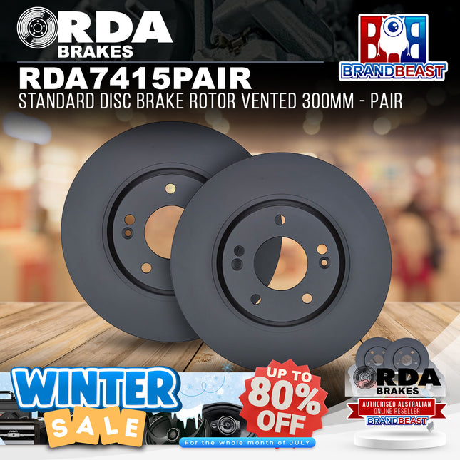 RDA Brakes RDA7415 Standard Disc Brake Rotor Vented 300mm - Pair